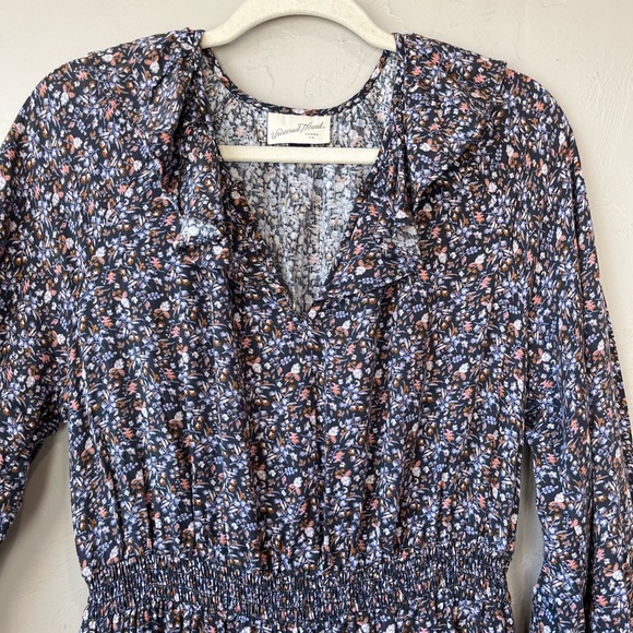 Target boho peasant ruffle tiered floral balloon long sleeve midi Cottagecore - Picture 5 of 10